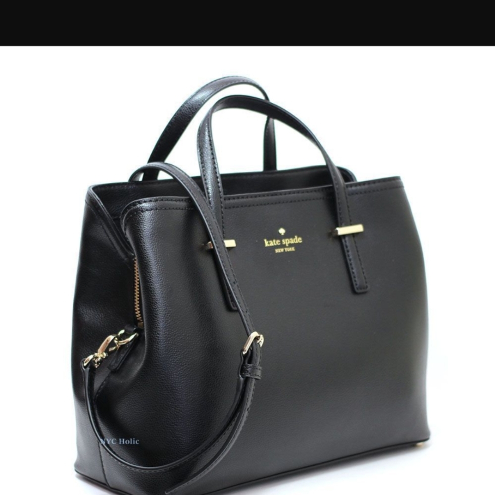 Kate Spade Black Leather Tote Bag